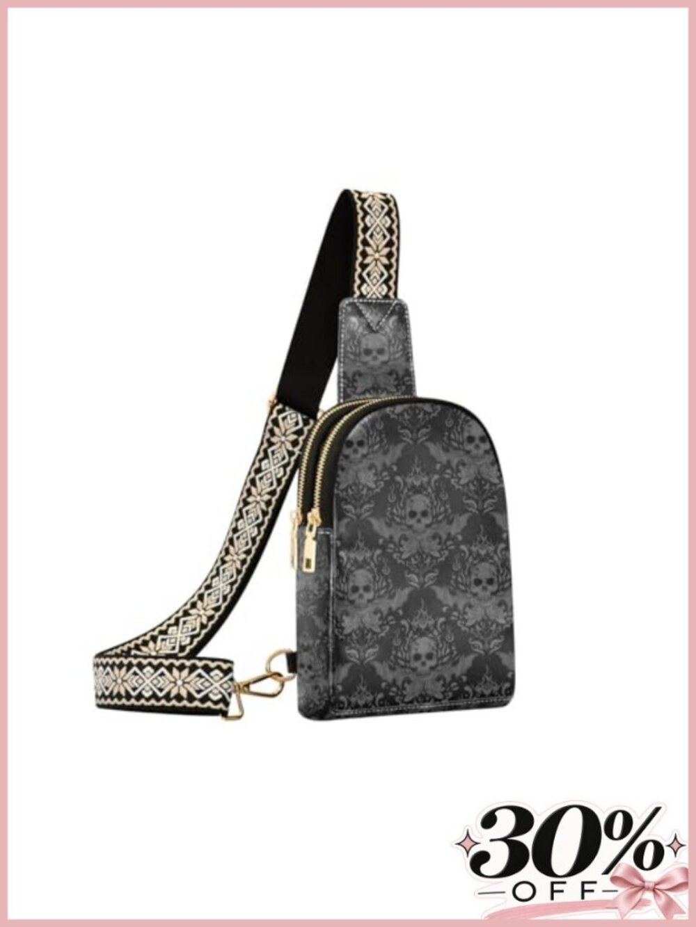 PU Leather Crossbody Sling Bag with Adjustable Strap